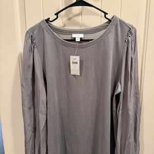J. Jill Silver Long Sleeve Blouse